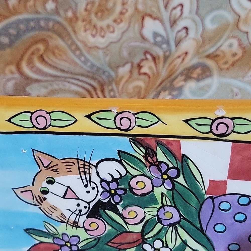 Handpainted Tile  "Catzilla" - Picture 5 of 5